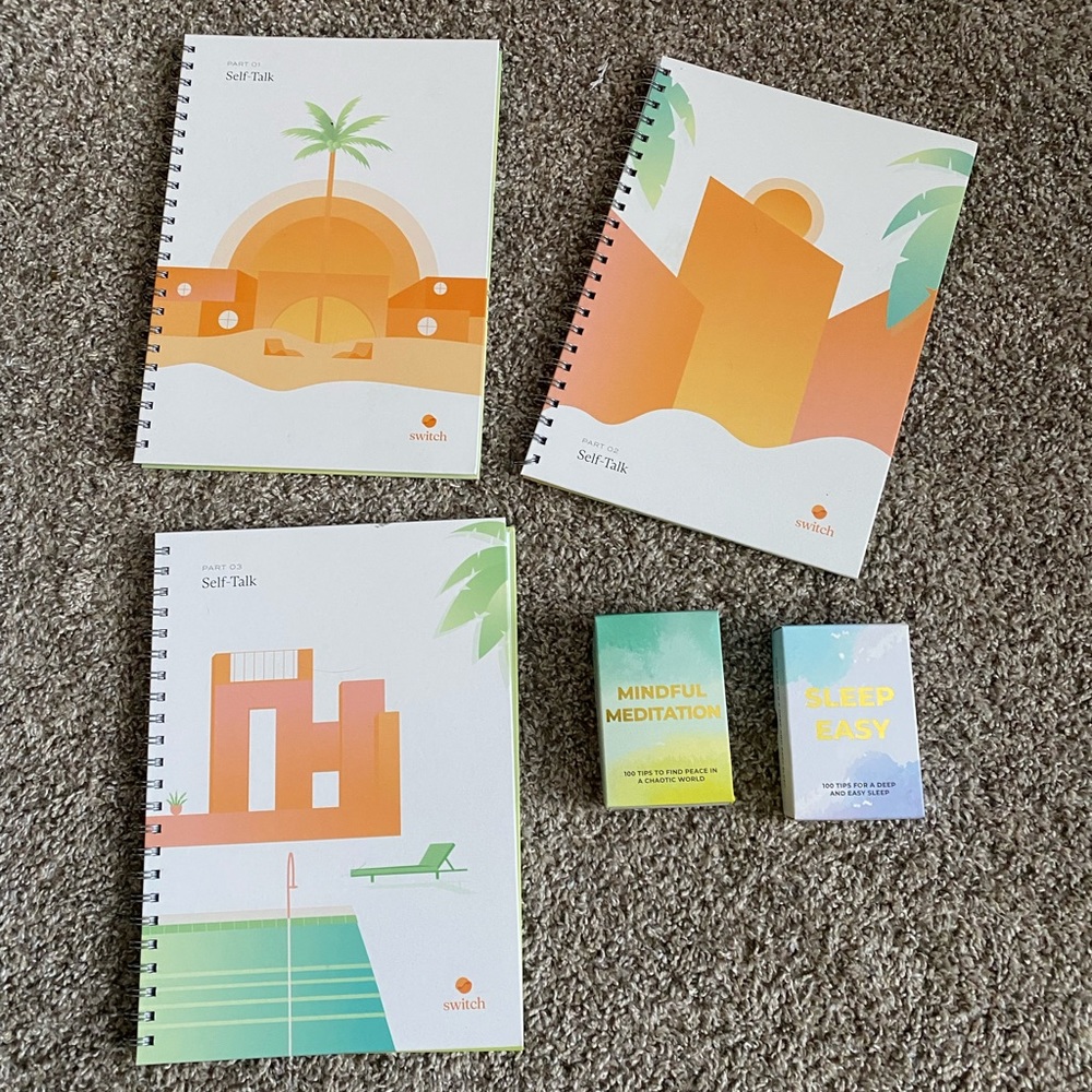 Positive self talk books and meditation flash cards